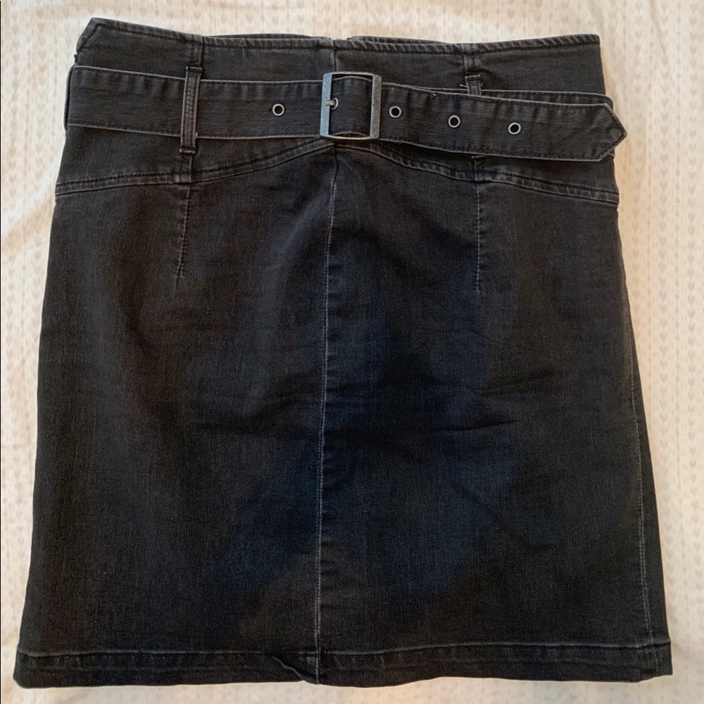 Black stretch high waisted skirt